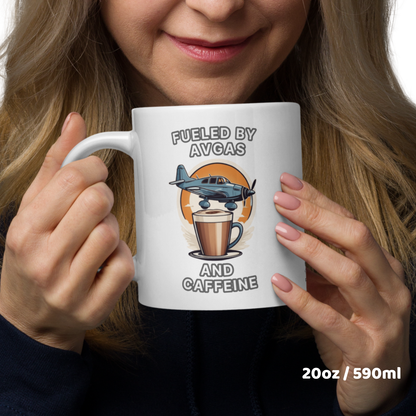 Piloten Kaffeetasse – Fueled by Avgas and Caffeine