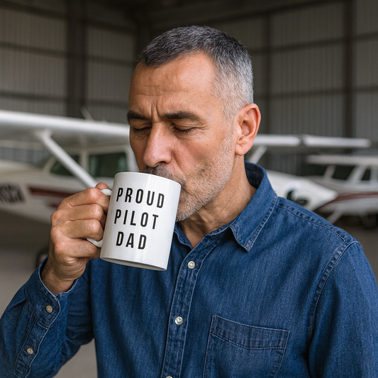 Tasse für stolzen Piloten-Papa "Proud Pilot Dad" – Zeig deine Unterstützung für deinen fliegenden Nachwuchs