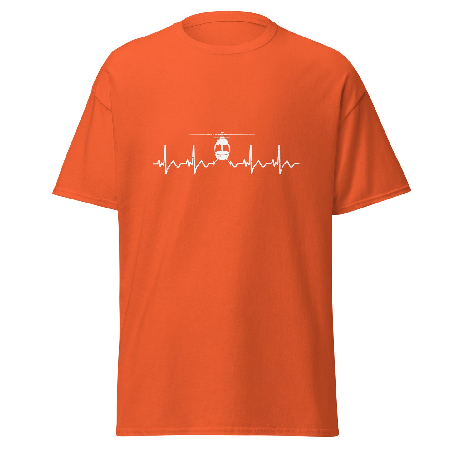 Herzschlag EKG-Kurve Unisex T-Shirt mit Helikopter - Perfekt für Luftfahrt-Enthusiasten