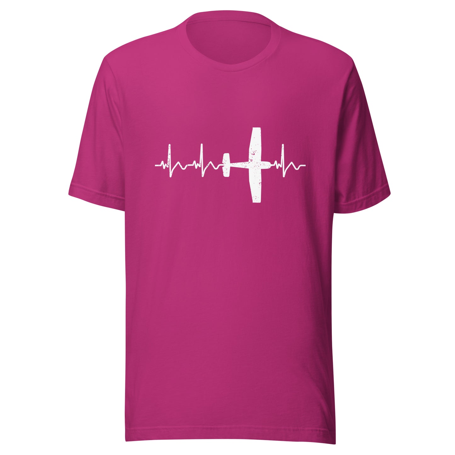 Herzschlag EKG-Kurve Unisex T-Shirt mit Flugzeug "Cessna" - Zeig deine Leidenschaft für die Luftfahrt