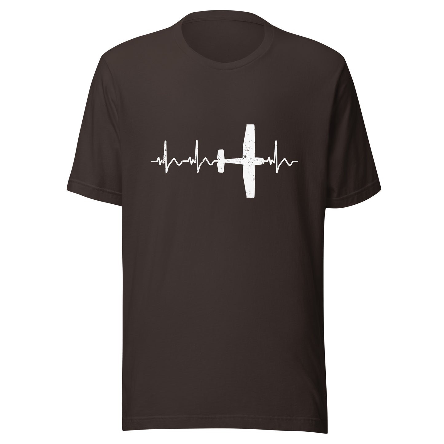 Herzschlag EKG-Kurve Unisex T-Shirt mit Flugzeug "Cessna" - Zeig deine Leidenschaft für die Luftfahrt