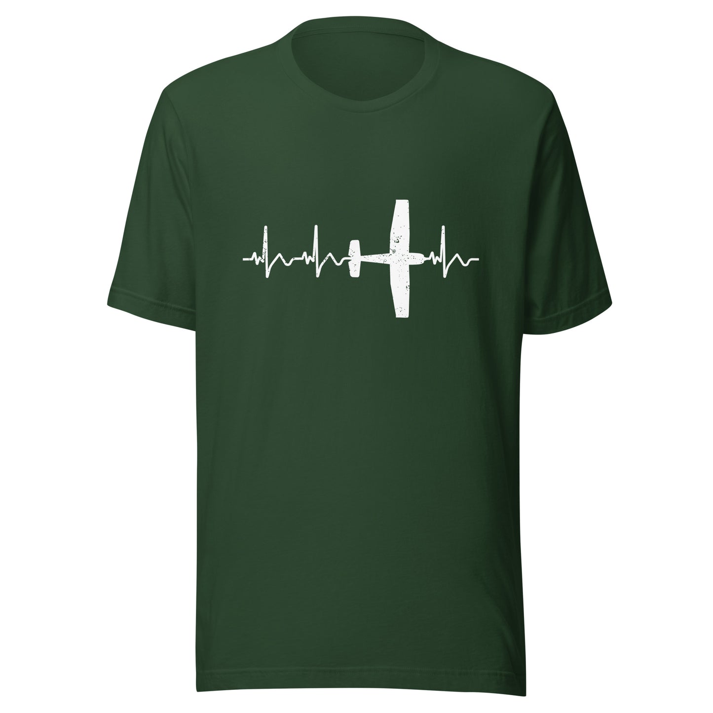 Herzschlag EKG-Kurve Unisex T-Shirt mit Flugzeug "Cessna" - Zeig deine Leidenschaft für die Luftfahrt
