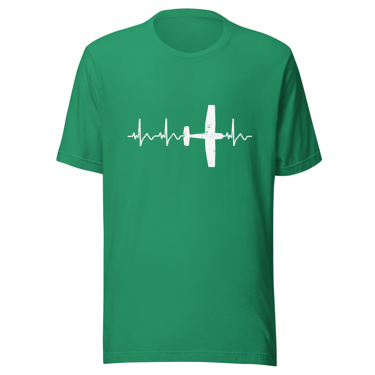 Herzschlag EKG-Kurve Unisex T-Shirt mit Flugzeug "Cessna" - Zeig deine Leidenschaft für die Luftfahrt