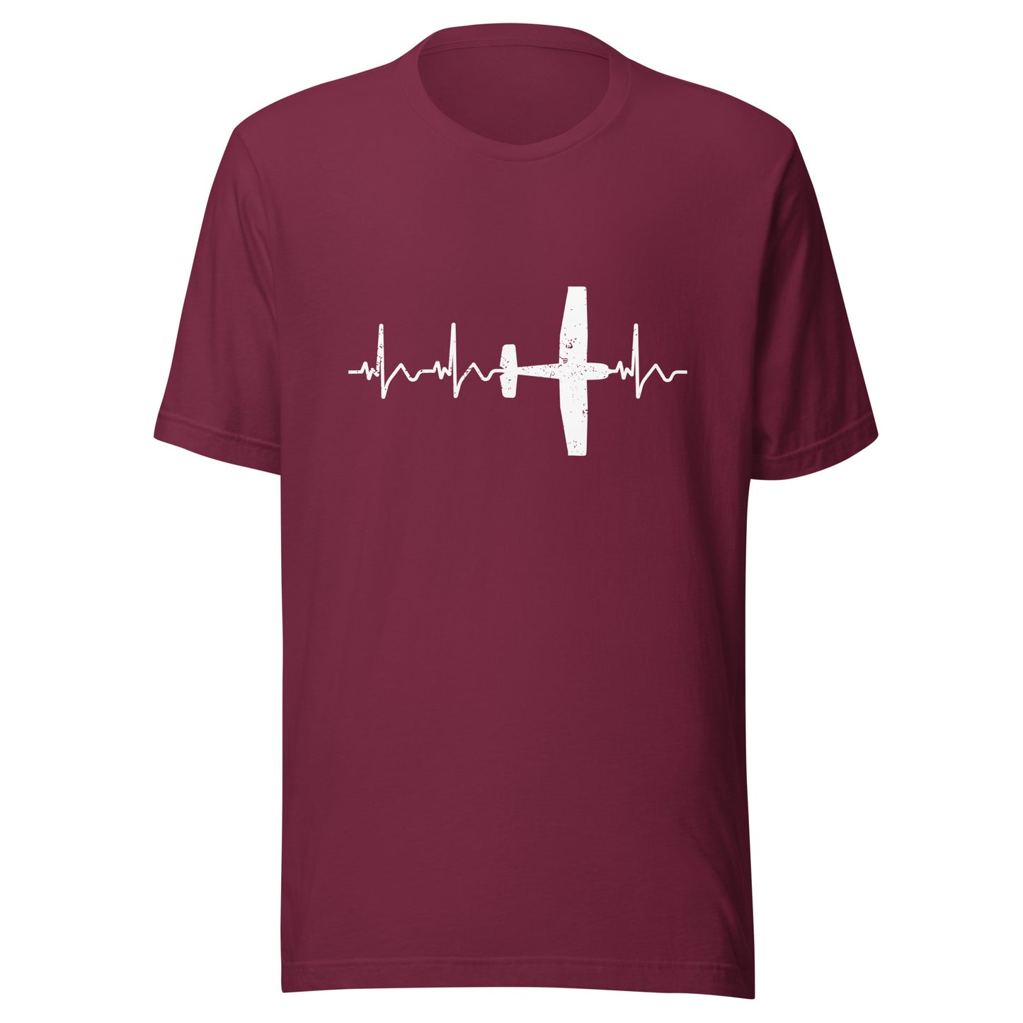 Herzschlag EKG-Kurve Unisex T-Shirt mit Flugzeug "Cessna" - Zeig deine Leidenschaft für die Luftfahrt