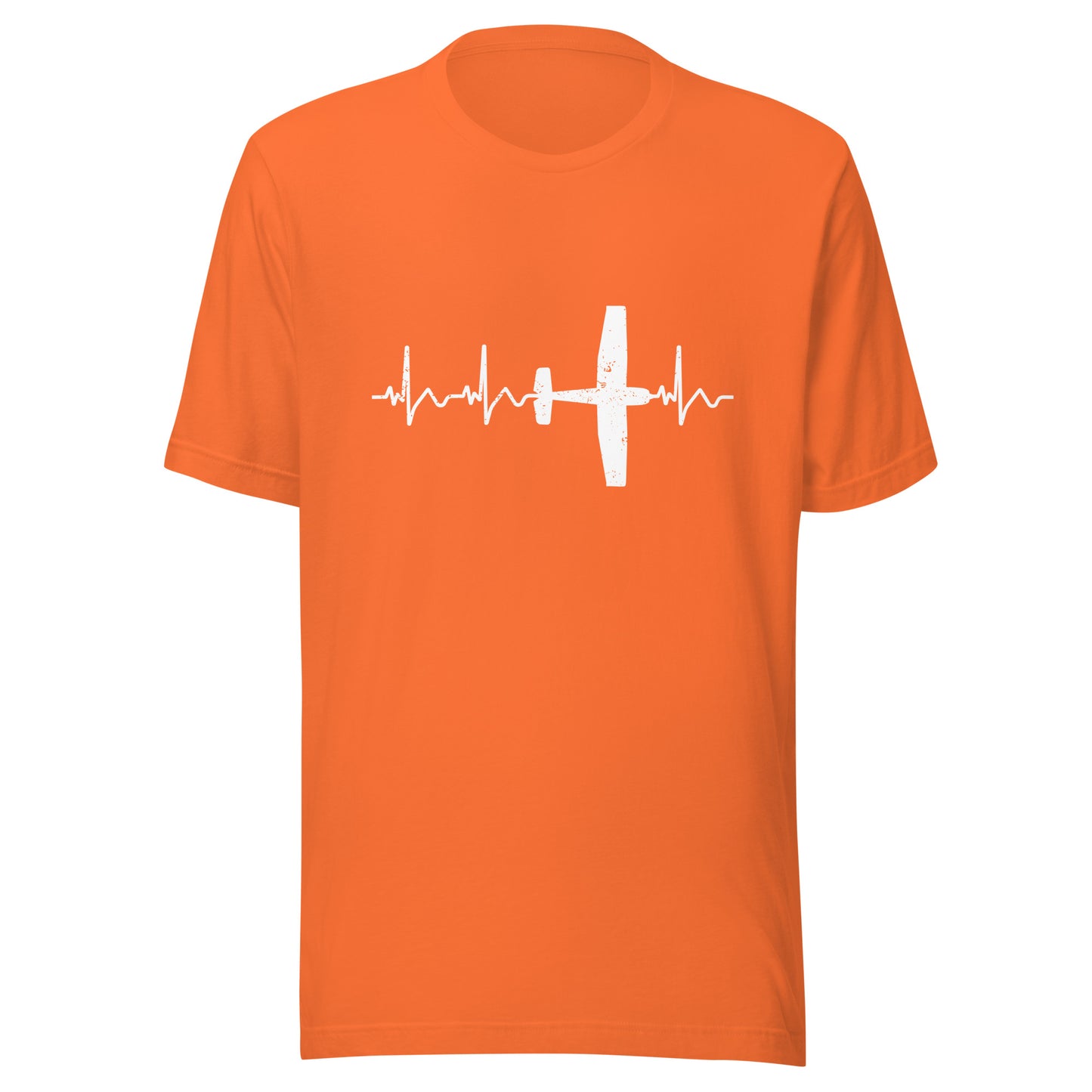 Herzschlag EKG-Kurve Unisex T-Shirt mit Flugzeug "Cessna" - Zeig deine Leidenschaft für die Luftfahrt