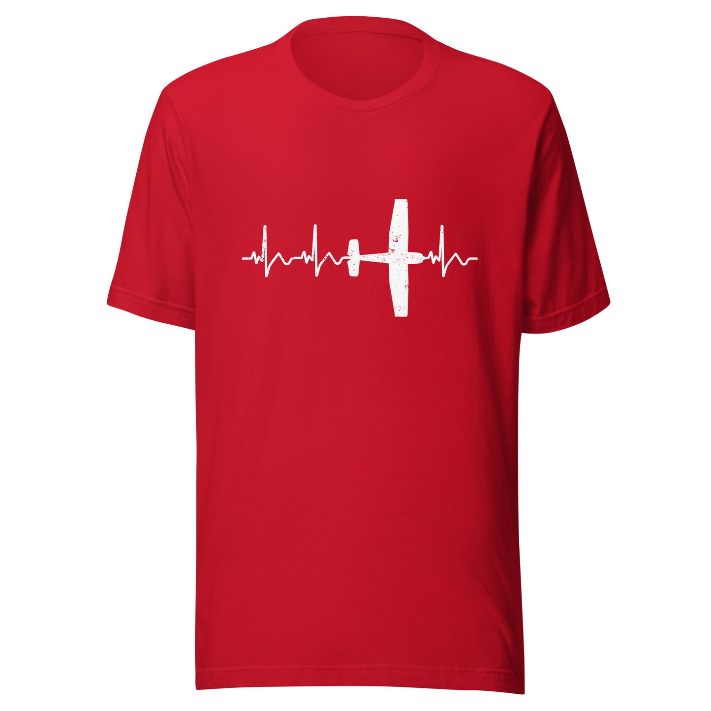 Herzschlag EKG-Kurve Unisex T-Shirt mit Flugzeug "Cessna" - Zeig deine Leidenschaft für die Luftfahrt