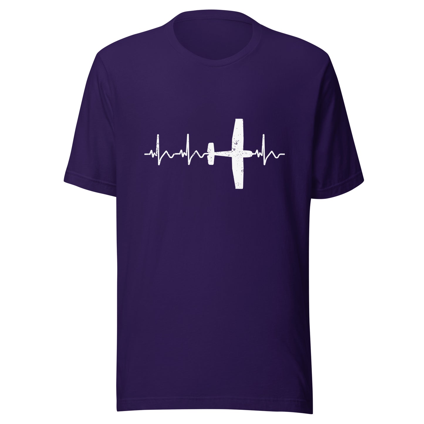Herzschlag EKG-Kurve Unisex T-Shirt mit Flugzeug "Cessna" - Zeig deine Leidenschaft für die Luftfahrt