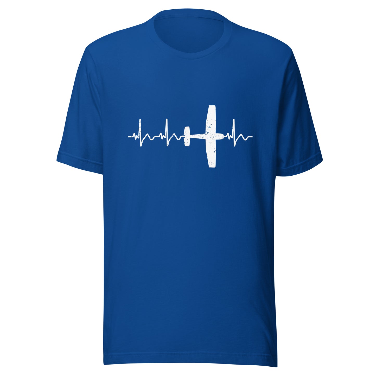 Herzschlag EKG-Kurve Unisex T-Shirt mit Flugzeug "Cessna" - Zeig deine Leidenschaft für die Luftfahrt